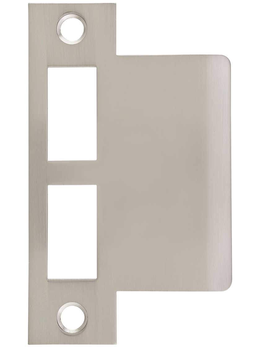 Strike Plate Extender 3-Pack Strike Plate Full Lip 2-1/4 X 1-5/8 - 1/4 Thick Satin Nickel For Door Knob Or Latch Door Lock Reinforcement Plates